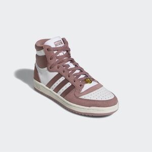 Adidas Women's Muave and White High-Top Sneakers